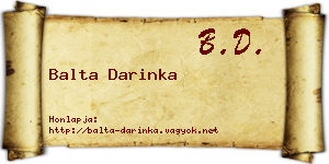 Balta Darinka névjegykártya